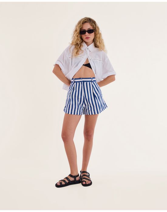 Short listras nav listrado azul