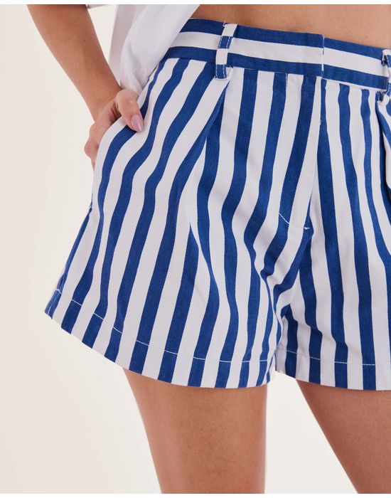 Short listras nav listrado azul