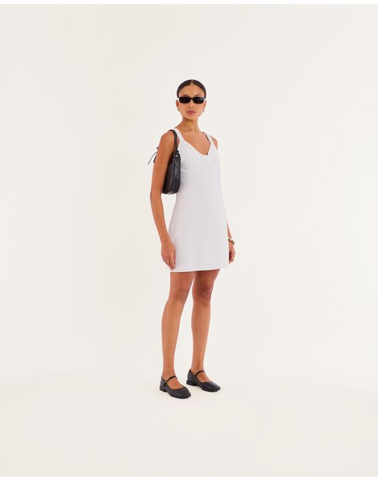 Vestido linho nav off-white