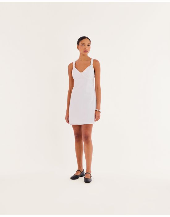 Vestido linho nav off-white