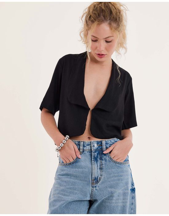 Blusa linho nav preto
