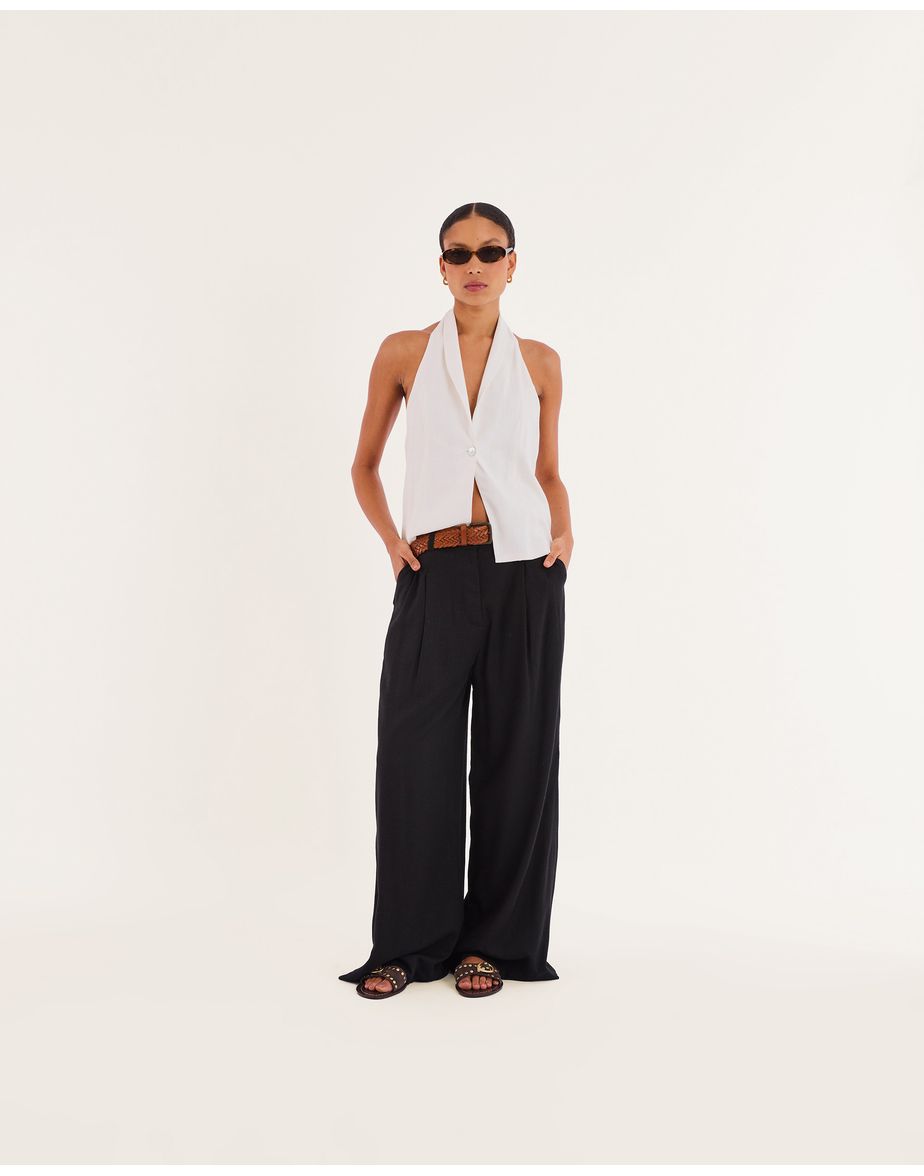 Blusa linho bos off-white