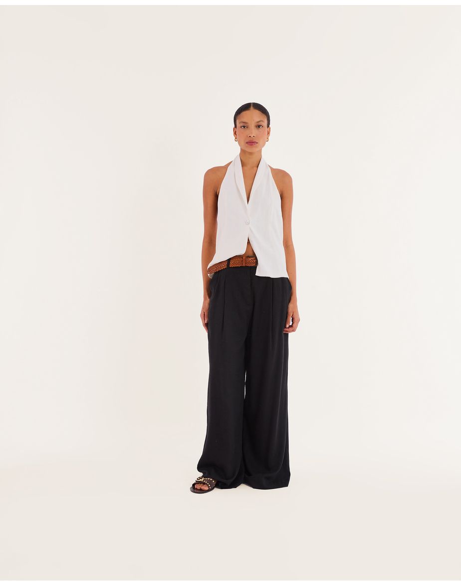 Blusa linho bos off-white