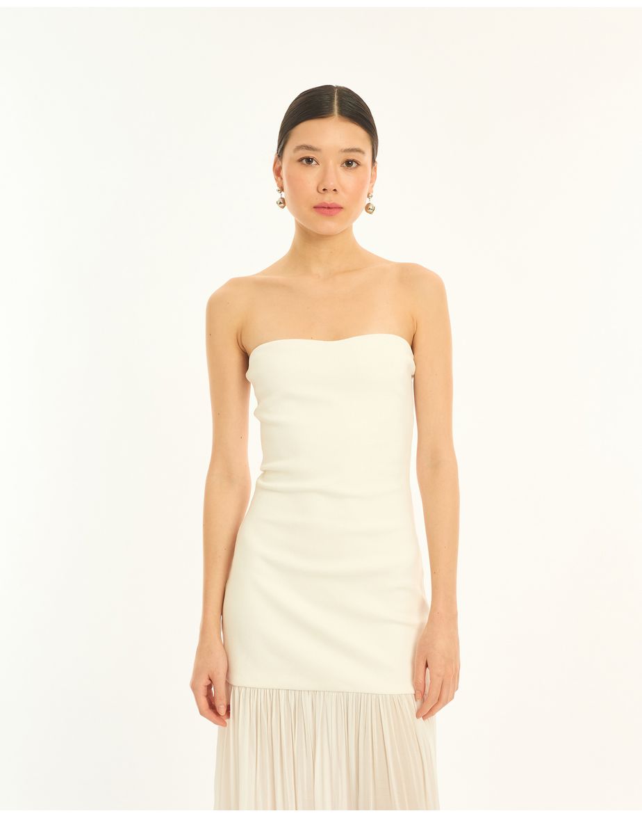 Vestido mix bos off-white