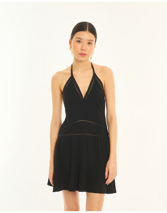 Vestido detalhe bos preto