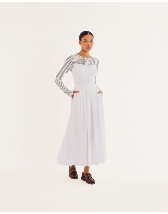 Vestido voil bos off-white