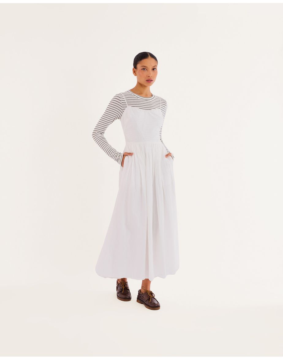 Vestido voil bos off-white