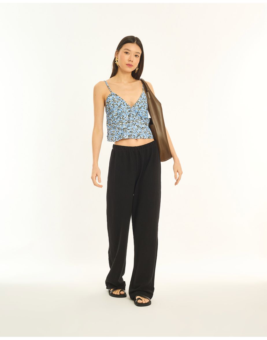 Calça fenda bos preto