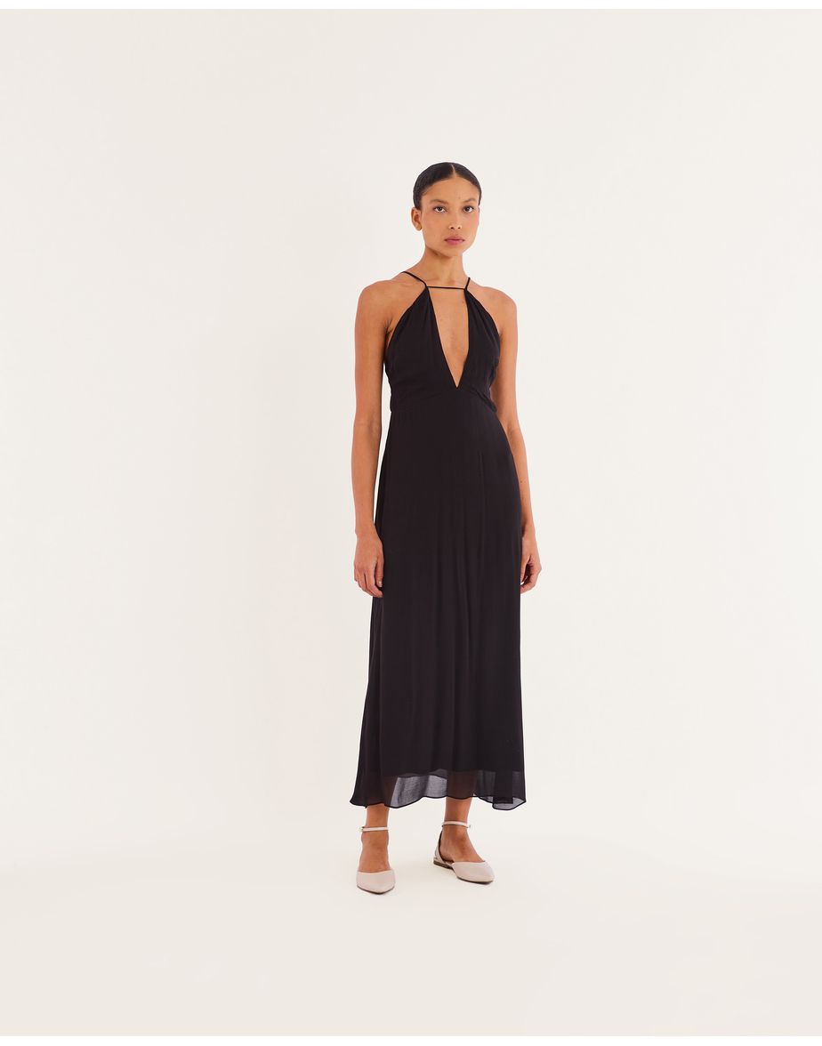Vestido frente bos preto