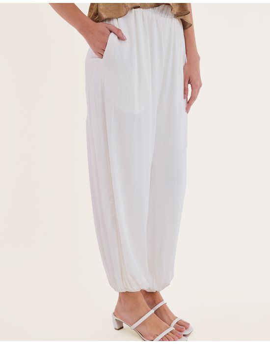 Calça cetim kas off-white