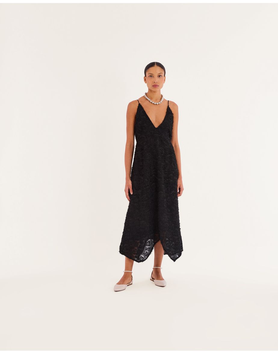 Vestido maya amplo kas preto