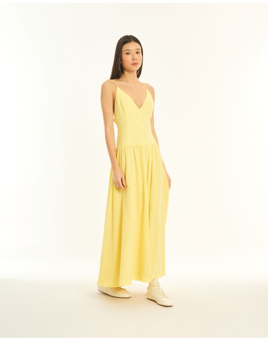 Vestido pala kas amarelo