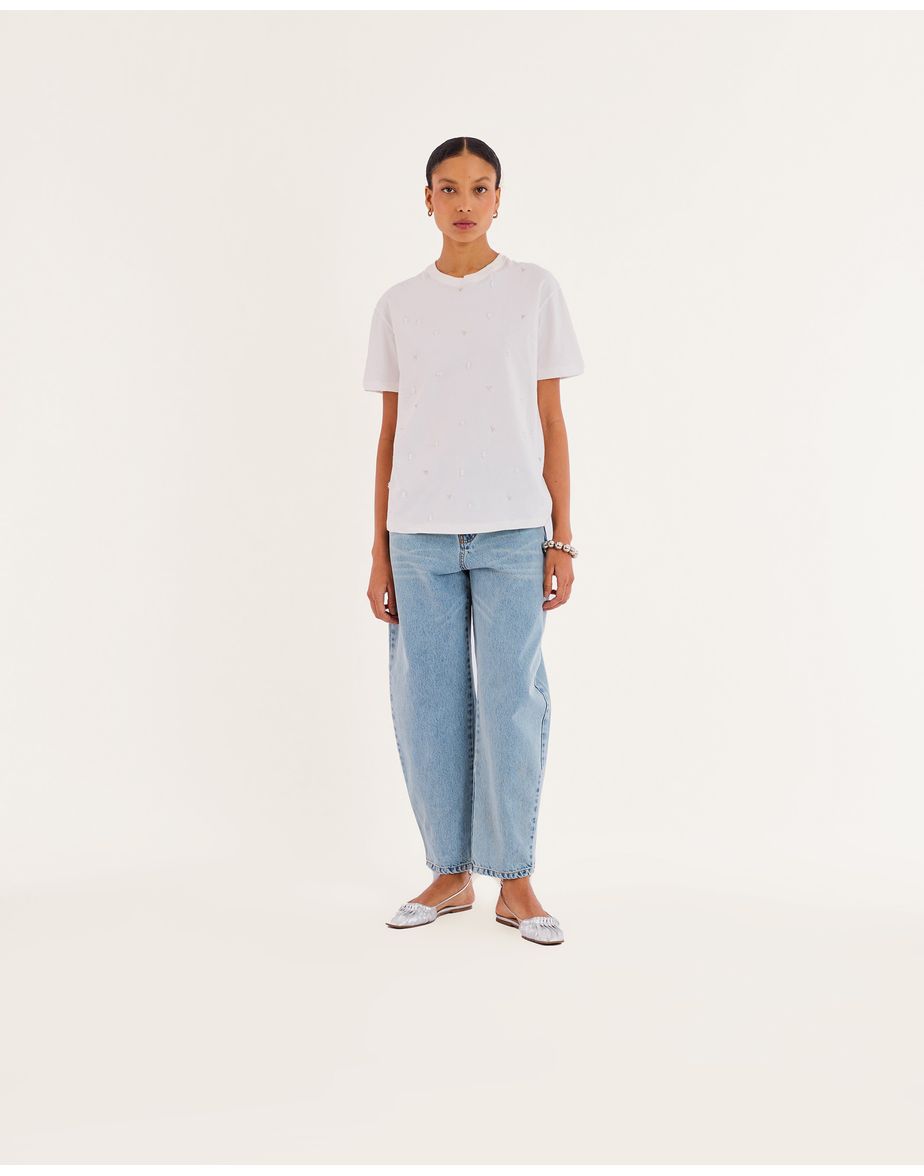 Camiseta miçangas kas off-white