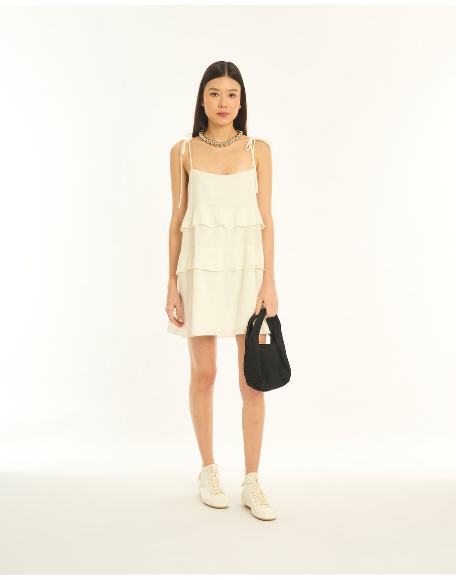 Vestido babados kas off-white