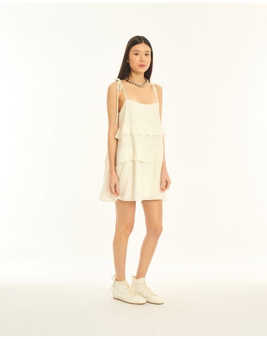 Vestido babados kas off-white