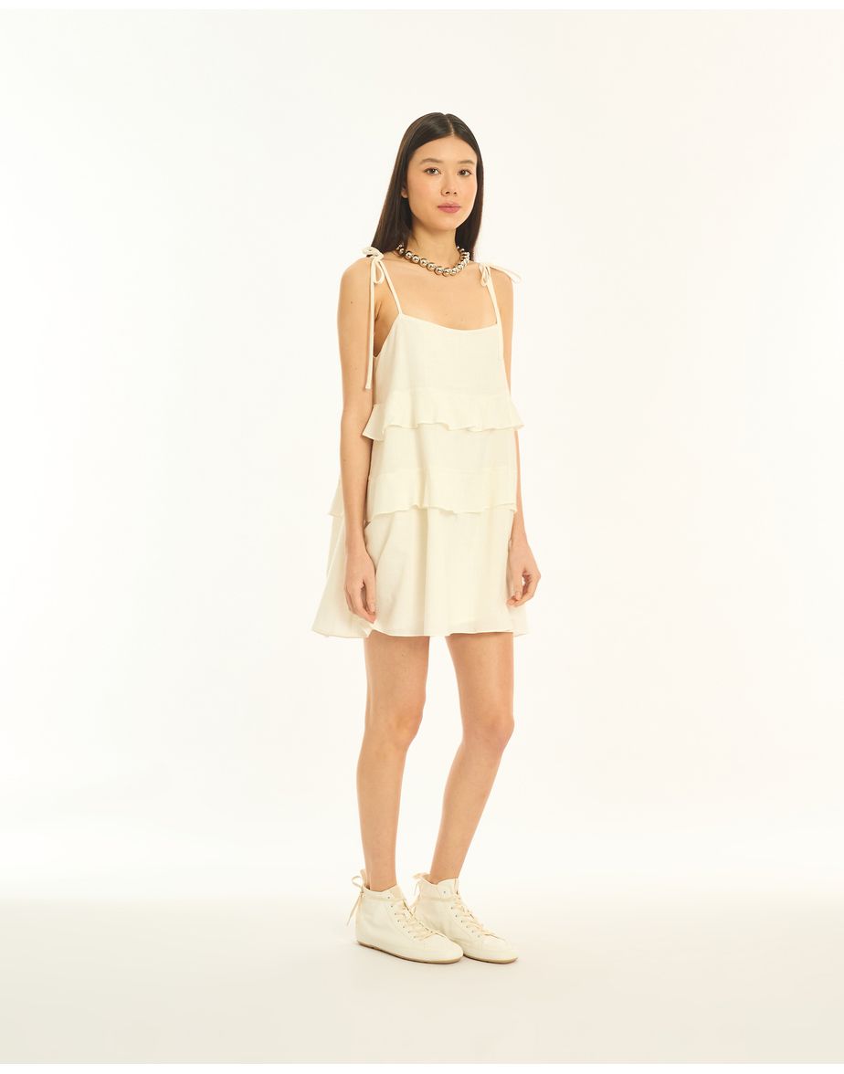 Vestido babados kas off-white