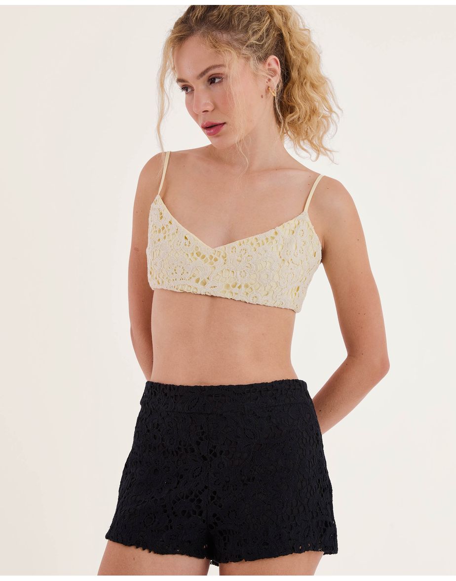 Top renda kas off-white