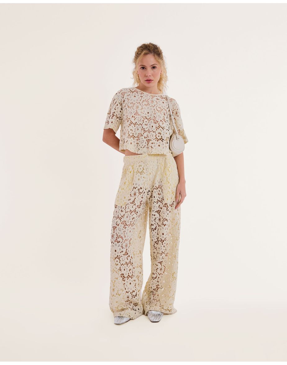 Blusa renda kas off-white