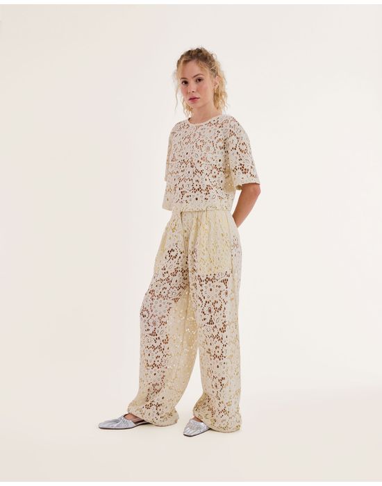 Blusa renda kas off-white