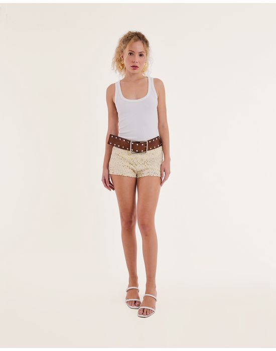 Short renda kas off-white