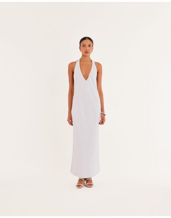 Vestido cetim kas off-white