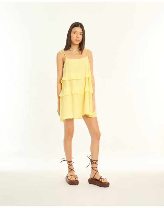 Vestido babados kas amarelo
