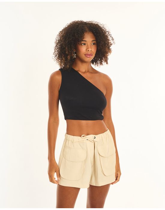 Top ombro sut preto