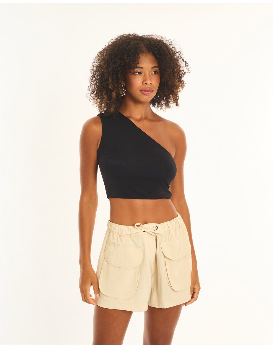 Top ombro sut preto
