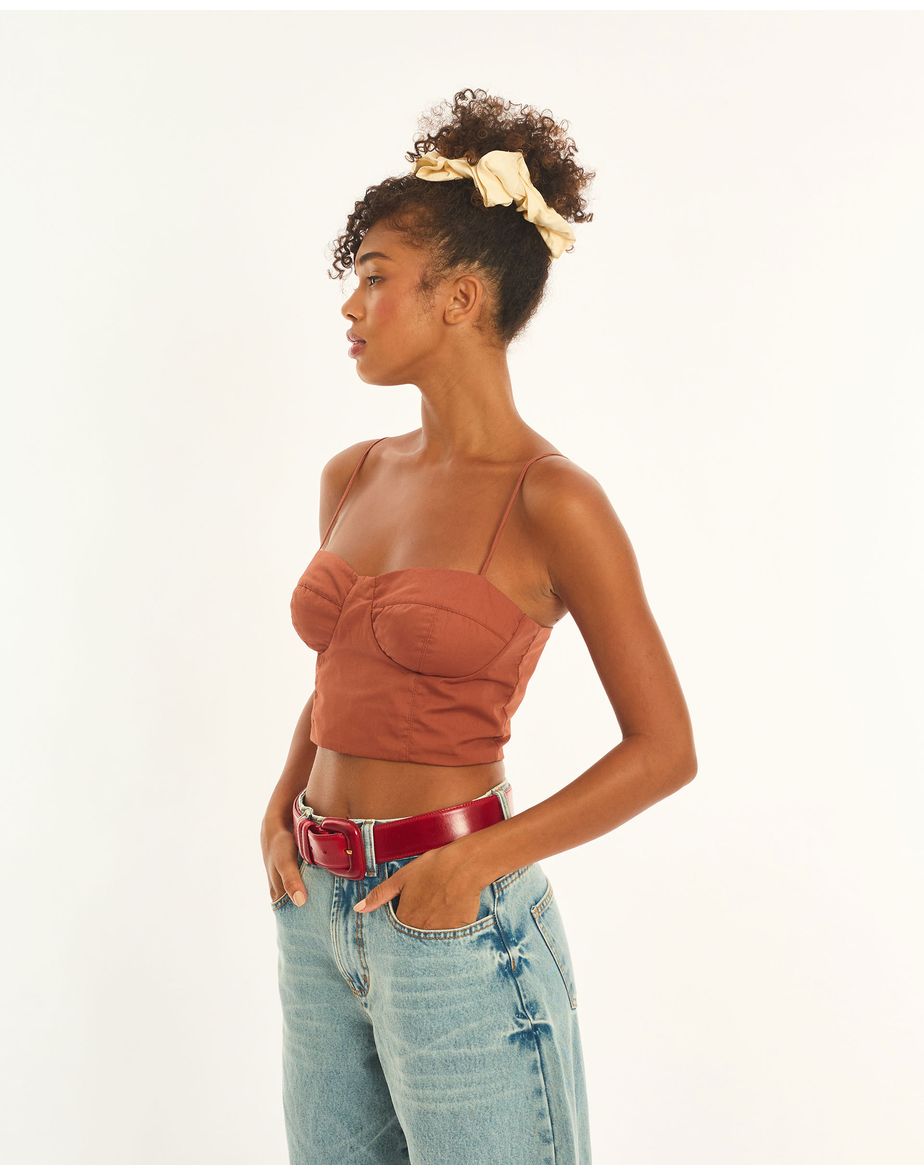 Top corselet road marrom