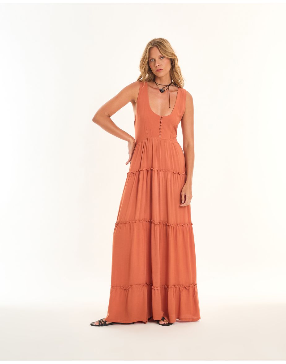 Vestido pala road marrom