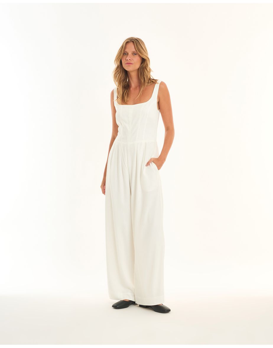 Macacao decote ever off-white