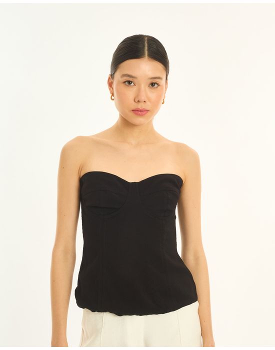 Corselet coluna met  preto