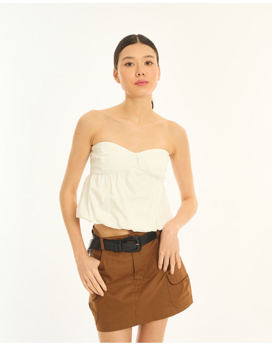 Blusa balone ties off-white
