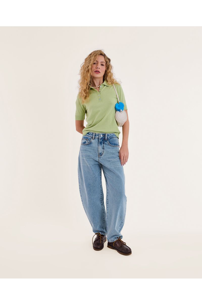 Polo tricot nav  verde