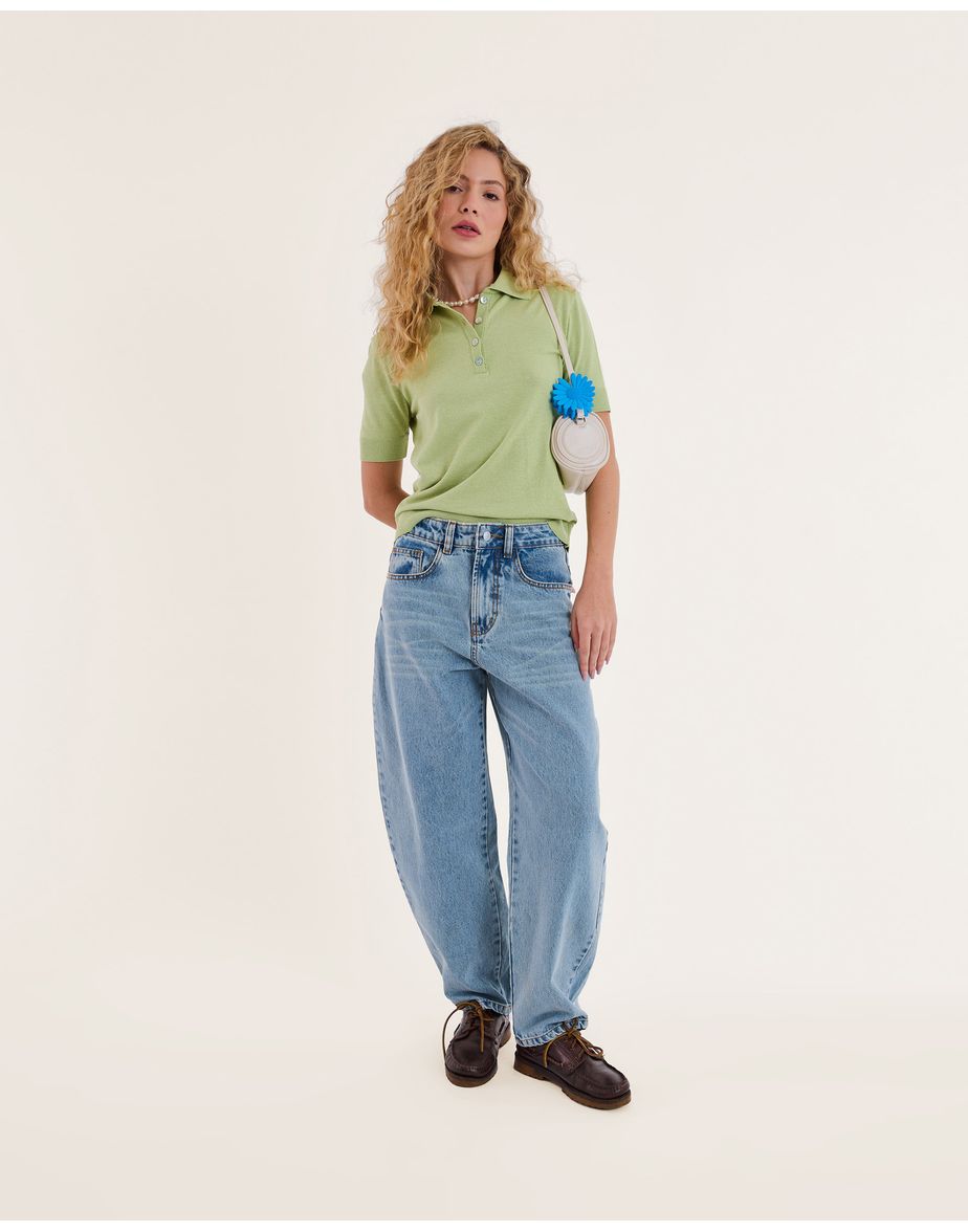 Polo tricot nav  verde