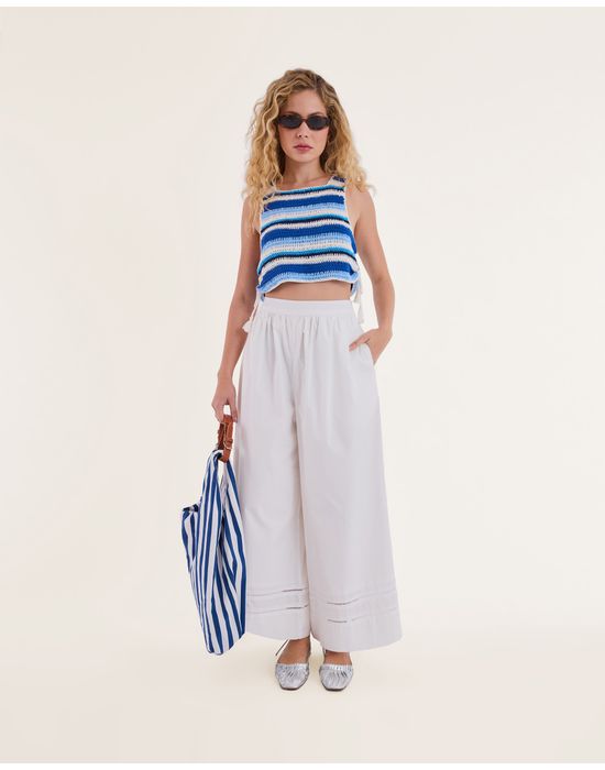 Top croche nav  azul
