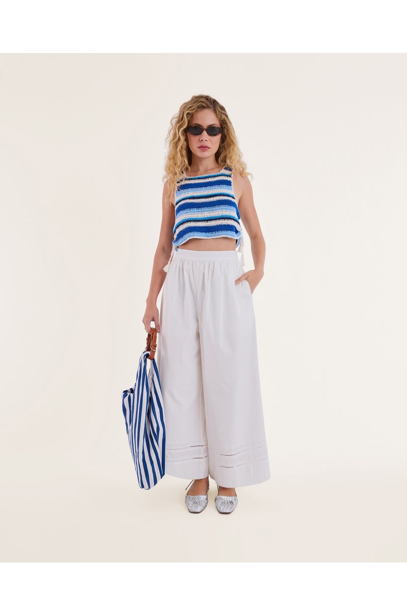 Top croche nav  azul