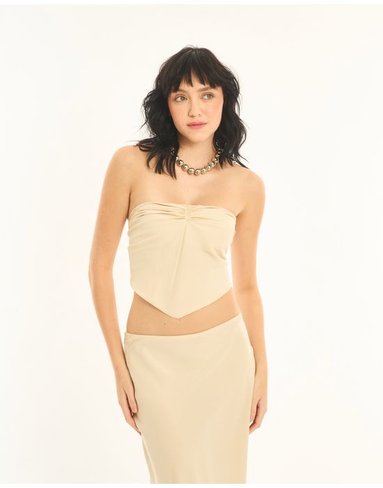 Top slim lia bege