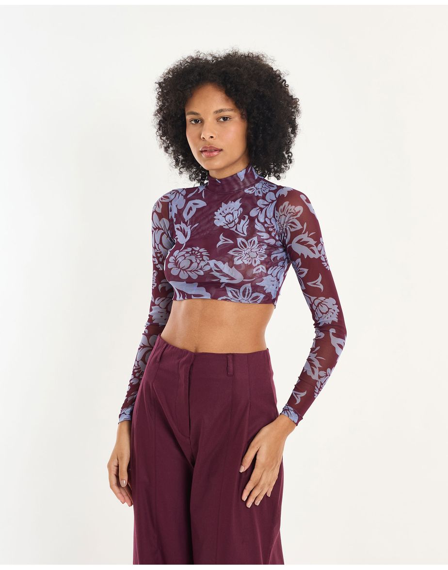 Top tule epo estampado