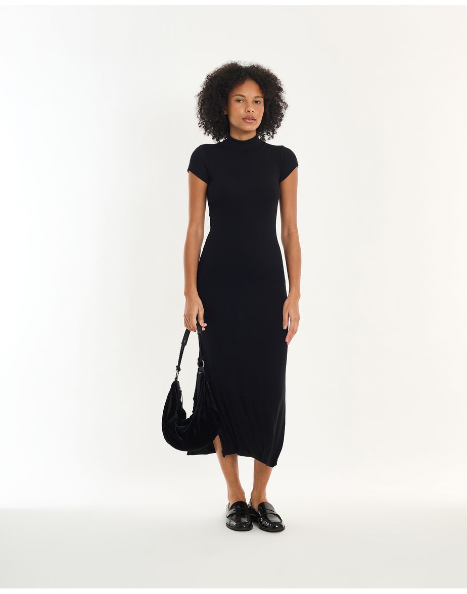 Vestido drape epo preto