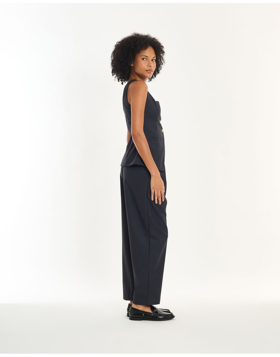 Calça pregas epo cinza