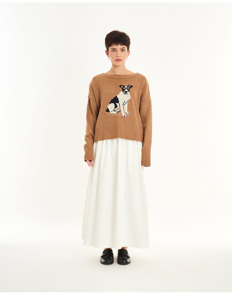Tricot dog girl  marrom