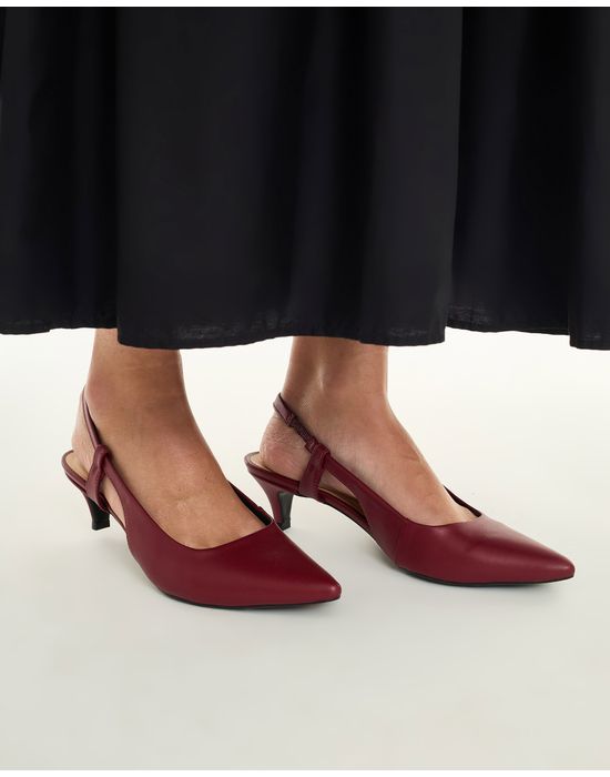 Sapato slingback time vermelho