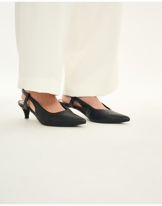 Sapato slingback time preto