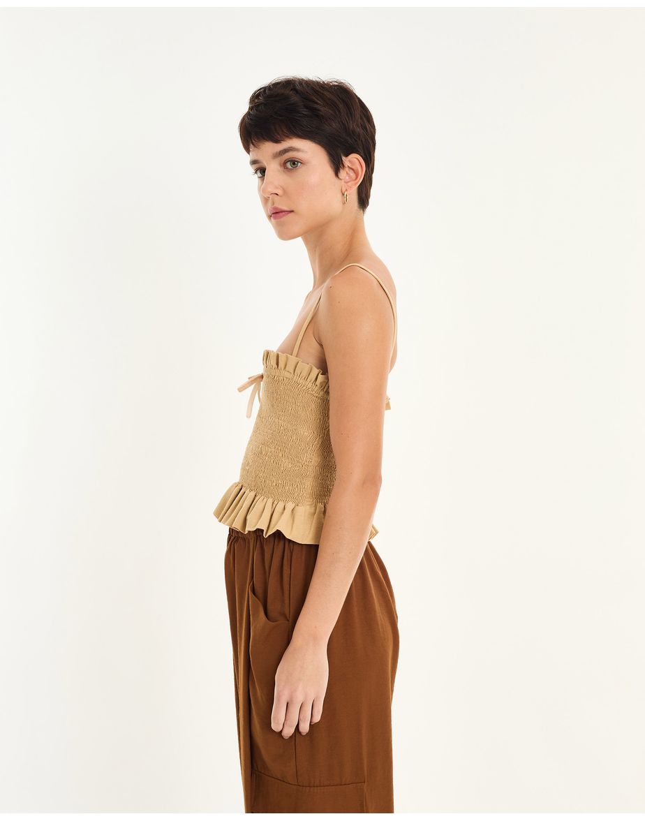 Top lastex girl bege