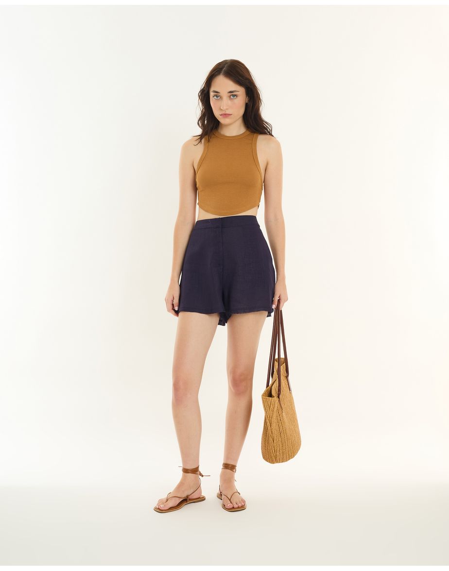 Short evasê  alt azul