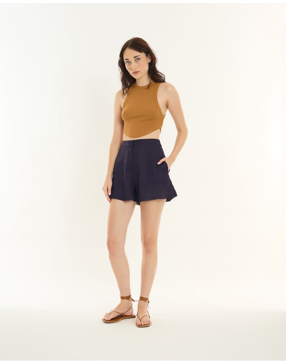 Short evasê  alt azul