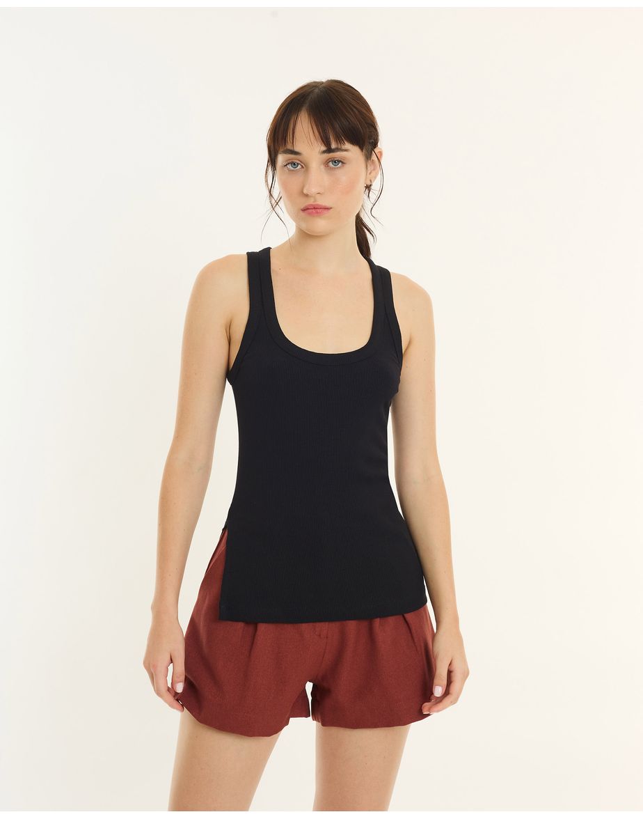 Camiseta fenda red preto