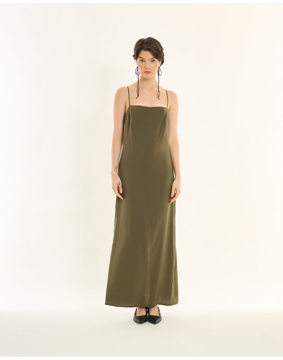 Vestido reto inv verde