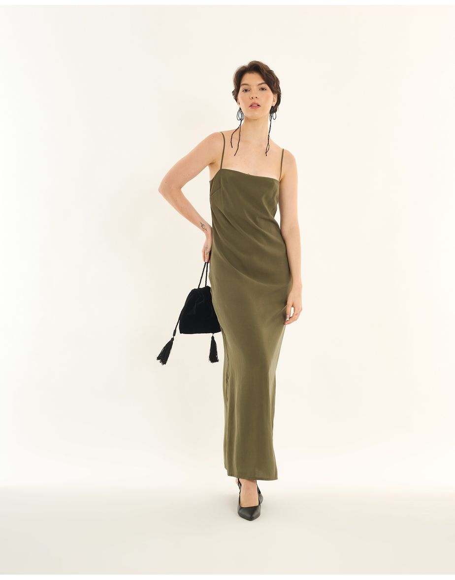 Vestido reto inv verde